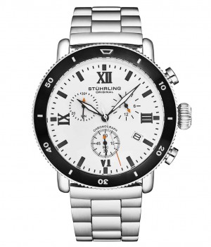 Aquadiver Stuhrling DualMode 4040 Quartz 48mm Cronógrafo Hombre Blancas | 0572ULKNY