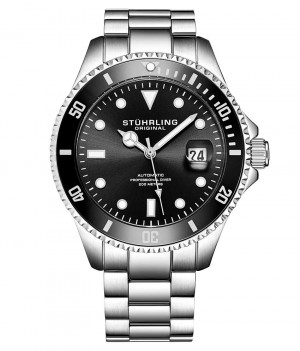 Aquadiver Stuhrling Regatta Automático 42mm Diver Hombre Negras Plateadas | 9210ZHJCG