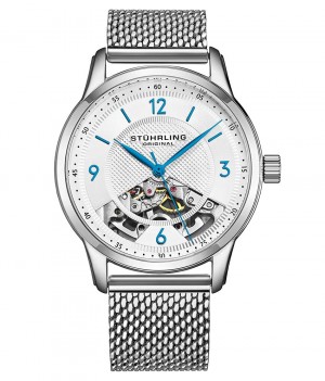 Legacy Stuhrling 977M Hand-wind 40mm Skeleton Hombre Plateadas Plateadas | 3860AFLGX