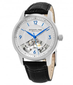 Legacy Stuhrling 977 Hand-wind 40mm Skeleton Hombre Plateadas Plateadas | 0268ZPLIQ