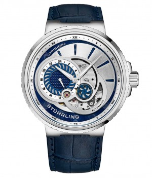 Legacy Stuhrling 996 Automático 45mm Skeleton Hombre Plateadas Plateadas | 1082OLJEY