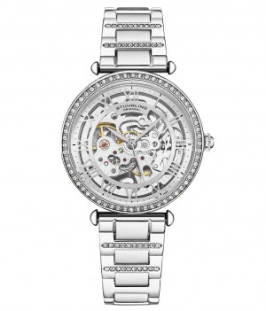 Legacy Stuhrling Luxe 4023 Automático 38mm Skelton Mujer Plateadas | 2140PAHNU