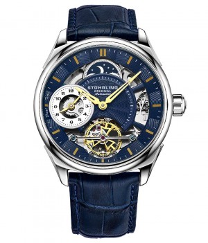 Legacy Stuhrling Presidia 943A Automático 42mm Skeleton Hombre Azules Plateadas | 4165ERPLU