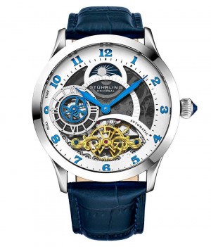 Legacy Stuhrling Radiant 925 Automático 44mm Skeleton Hombre Blancas Plateadas | 7935WBXNK