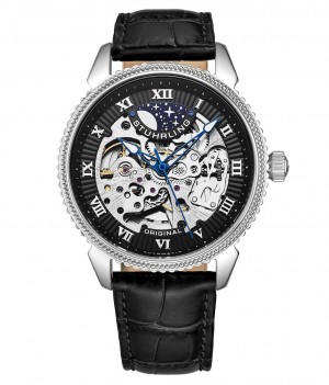 Legacy Stuhrling Special Reserve 3983 Automático 40mm Skeleton Hombre Negras Plateadas | 0261HQWAF