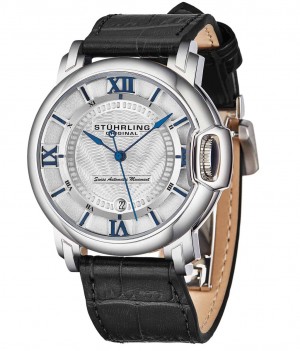 Legacy Stuhrling Swiss Automático Sion 1001L 44mm Hombre Plateadas Plateadas | 6924RHBPM