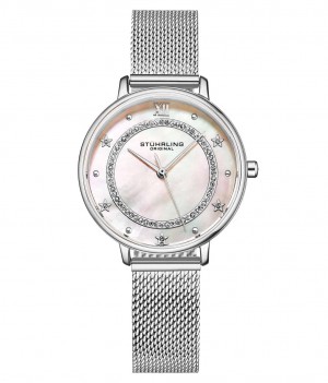 Symphony Stuhrling 3993 Quartz 34mm Moda Mujer Plateadas Plateadas | 3095ERVHS