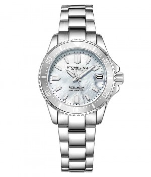 Symphony Stuhrling Depthmaster 3950AL Quartz 32mm Classic Mujer Plateadas Plateadas | 2450PYMQF