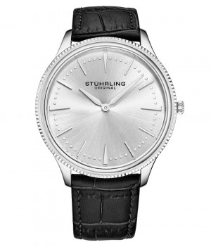 Symphony Stuhrling Silhouette 3984 Quartz 41mm Classic Hombre Plateadas Plateadas | 6540QANKE