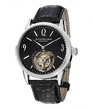 Tourbillon Stuhrling Cuvette 542 Hand-wind 41mm Hombre Negras Plateadas | 4823ILOJF