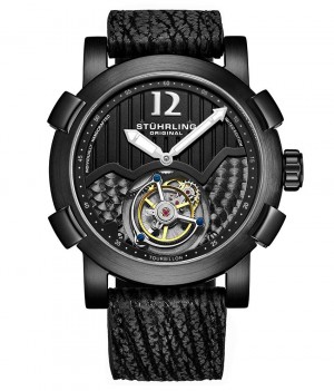 Tourbillon Stuhrling Devilray 407A Hand-wind 44mm Hombre Negras Negras | 8063ZLRJA