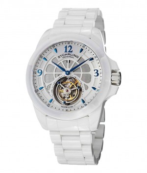 Tourbillon Stuhrling Specter 475 Hand-wind 47mm Hombre Blancas Blancas | 5307GTWBR