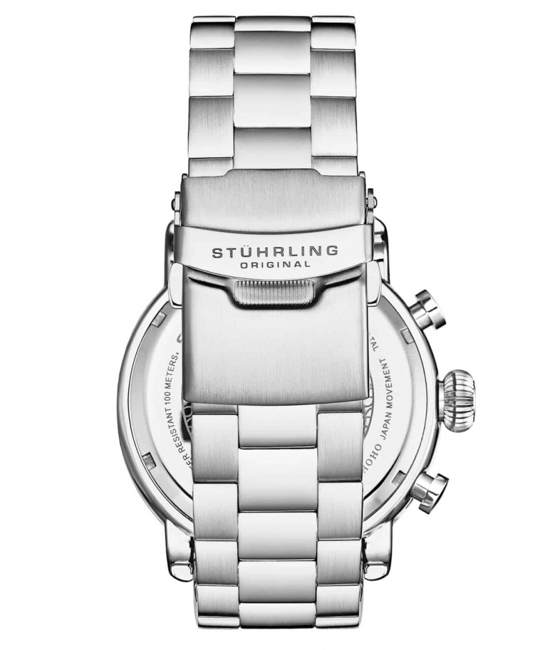 Aquadiver Stuhrling DualMode 4040 Quartz 48mm Cronógrafo Hombre Blancas | 0572ULKNY