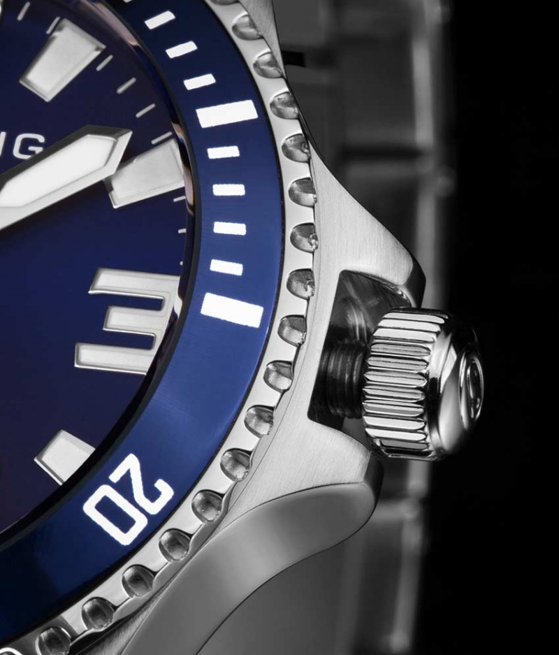 Aquadiver Stuhrling Regatta Champion 395 Quartz 42mm Diver Hombre Azules Plateadas | 3197NWXIG