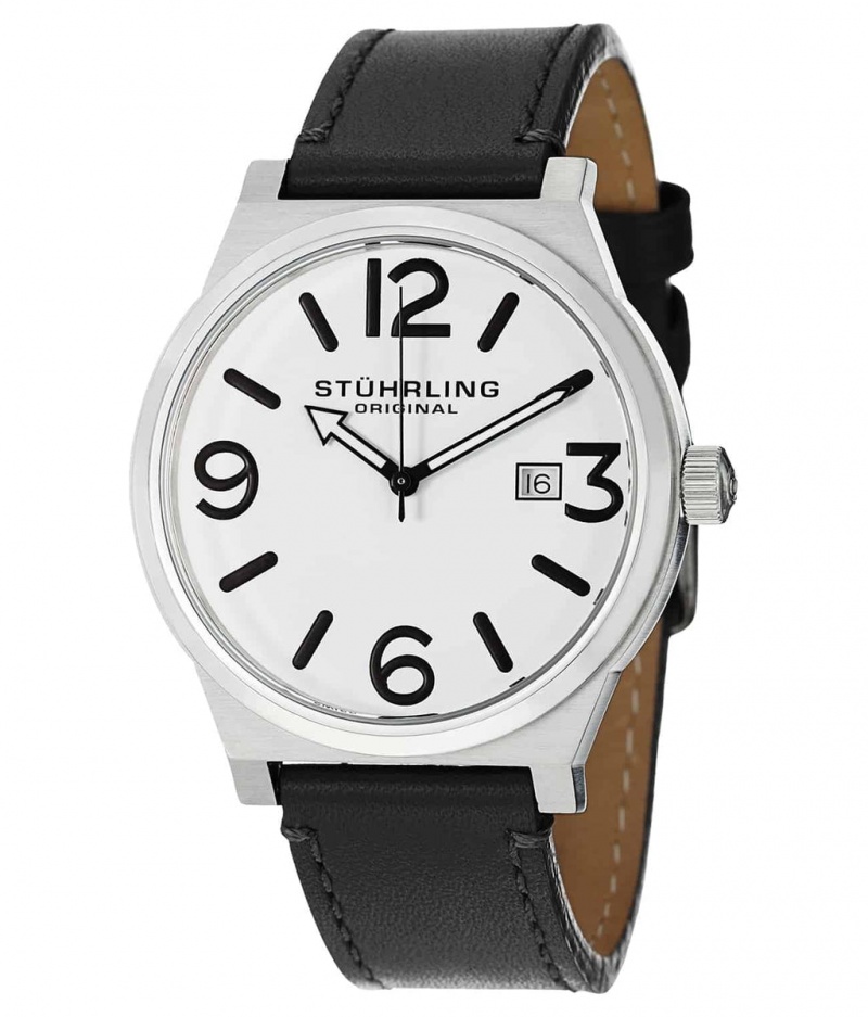 Aviator Stuhrling Osprey 454 Quartz 42mm Hombre Blancas Plateadas | 8037JEGCT