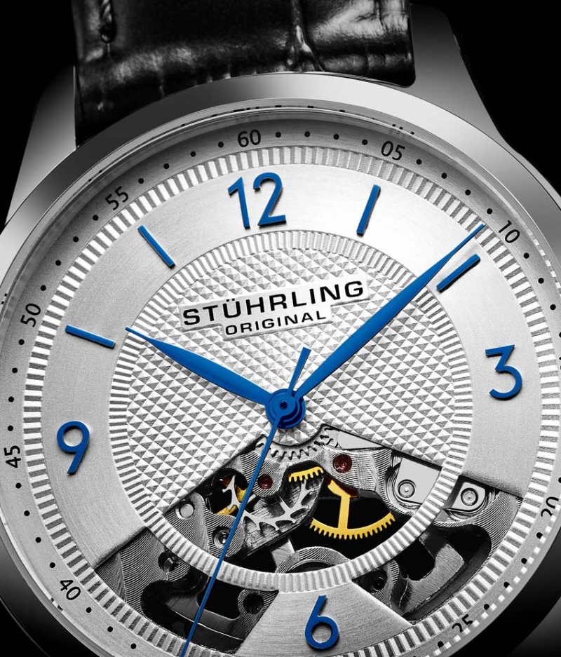 Legacy Stuhrling 977 Hand-wind 40mm Skeleton Hombre Plateadas Plateadas | 0268ZPLIQ