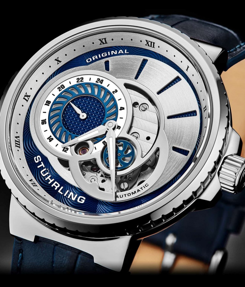 Legacy Stuhrling 996 Automático 45mm Skeleton Hombre Plateadas Plateadas | 1082OLJEY