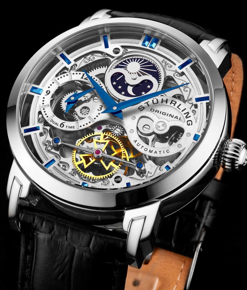 Legacy Stuhrling Anatol 371 Automático 46mm Skeleton Hombre Plateadas Plateadas | 3468EHIRB