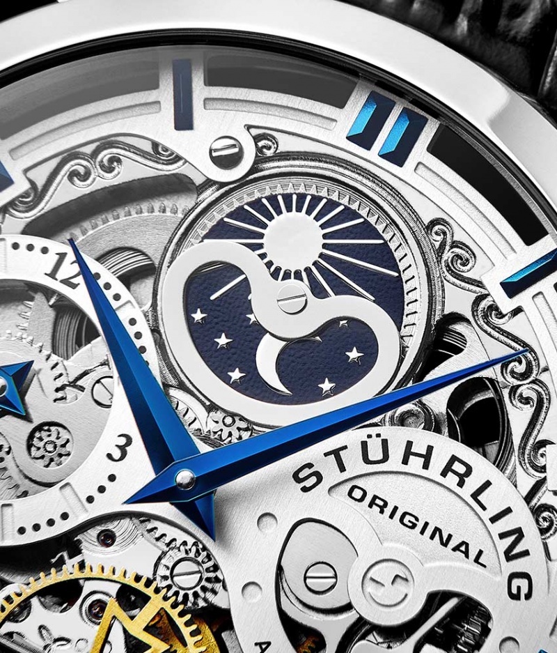 Legacy Stuhrling Anatol 3924 Automático 47mm Skeleton Hombre Plateadas Plateadas | 7401WHVSJ