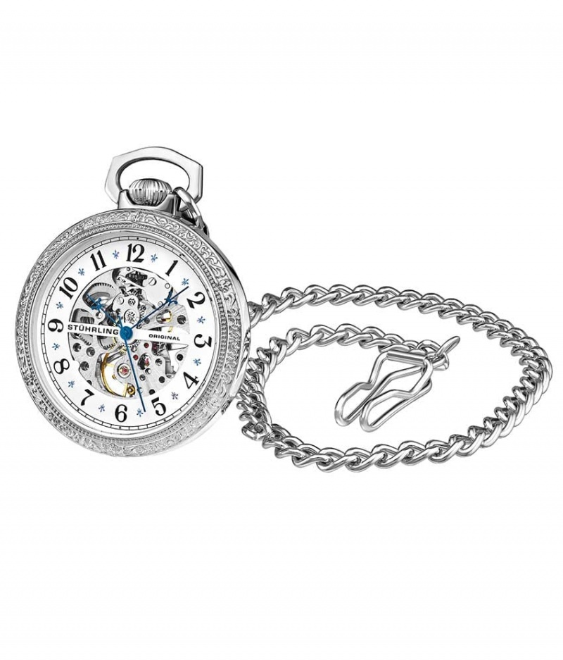 Legacy Stuhrling Consul 979 Hand-wind 48mm Skeleton Hombre Blancas Plateadas | 7506BQRZV