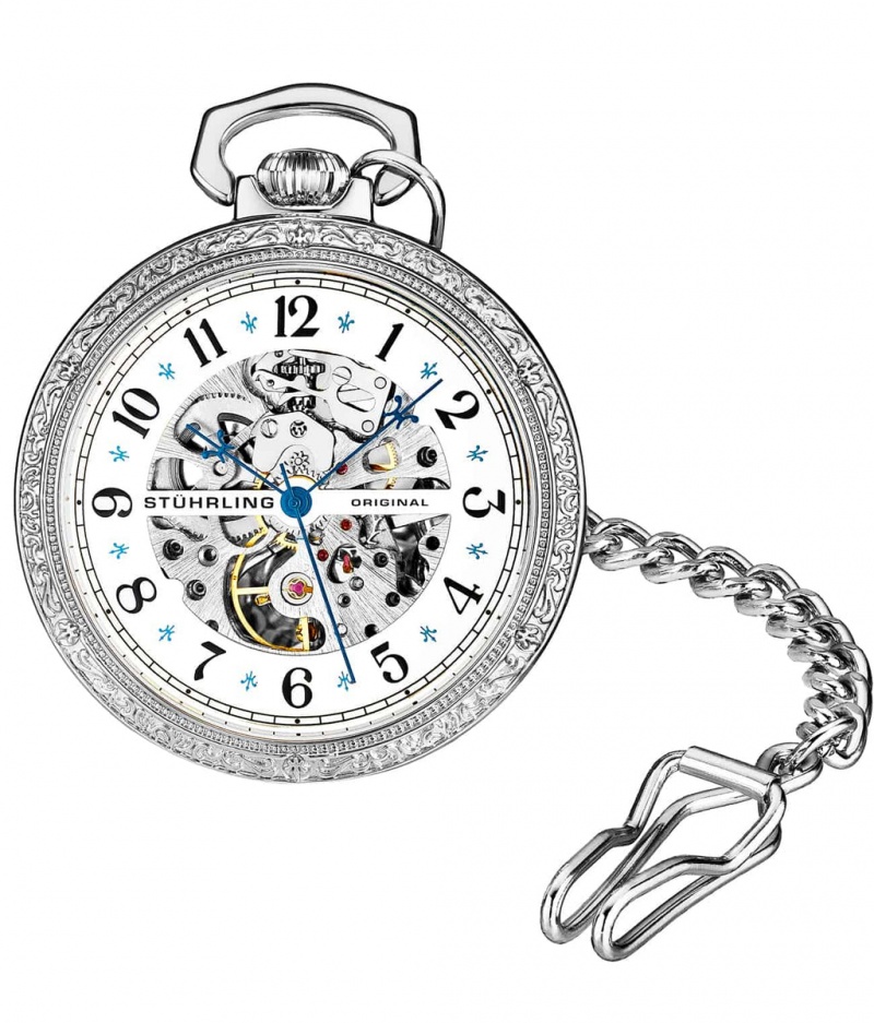 Legacy Stuhrling Consul 979 Hand-wind 48mm Skeleton Hombre Blancas Plateadas | 7506BQRZV