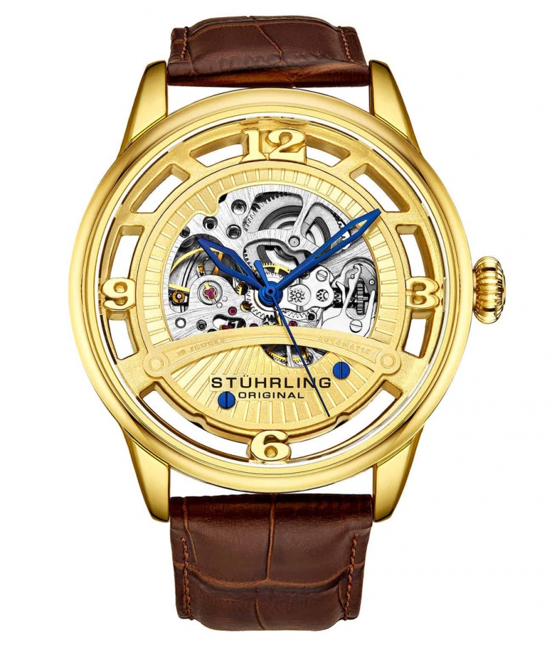 Legacy Stuhrling Dauphine 3974 Automático 48mm Skeleton Hombre Plateadas Plateadas | 9652AHFZC