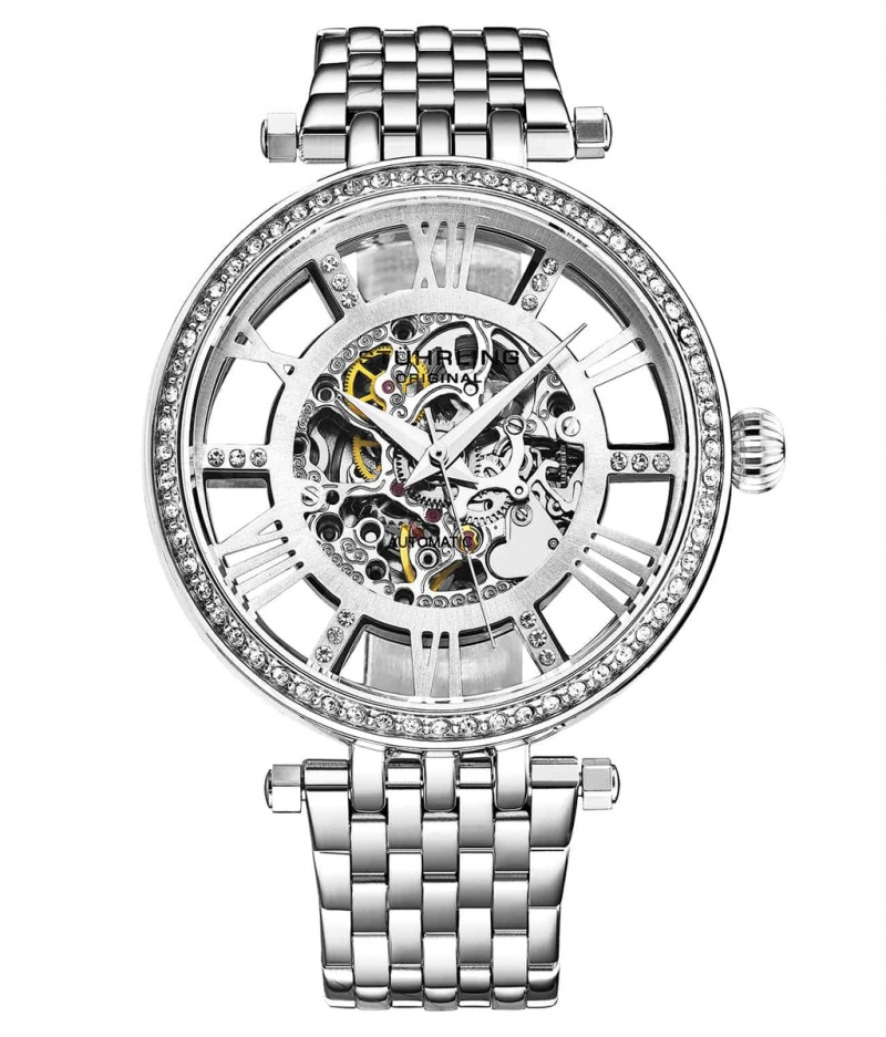 Legacy Stuhrling Delphi 3944 Automático 38mm Skeleton Mujer Plateadas Plateadas | 3560FJVYD