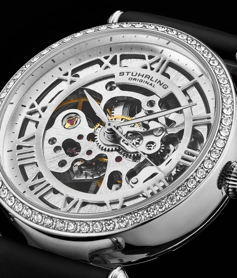 Legacy Stuhrling Luxe Automático 4022 38mm Skeleton Mujer Plateadas | 2634XCHIR