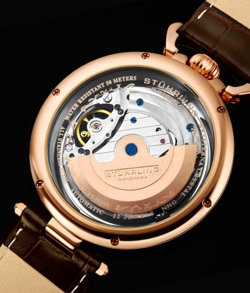 Legacy Stuhrling Modena 889 Automático 46mm Skeleton Hombre Beige Rosas | 4523EFQKP