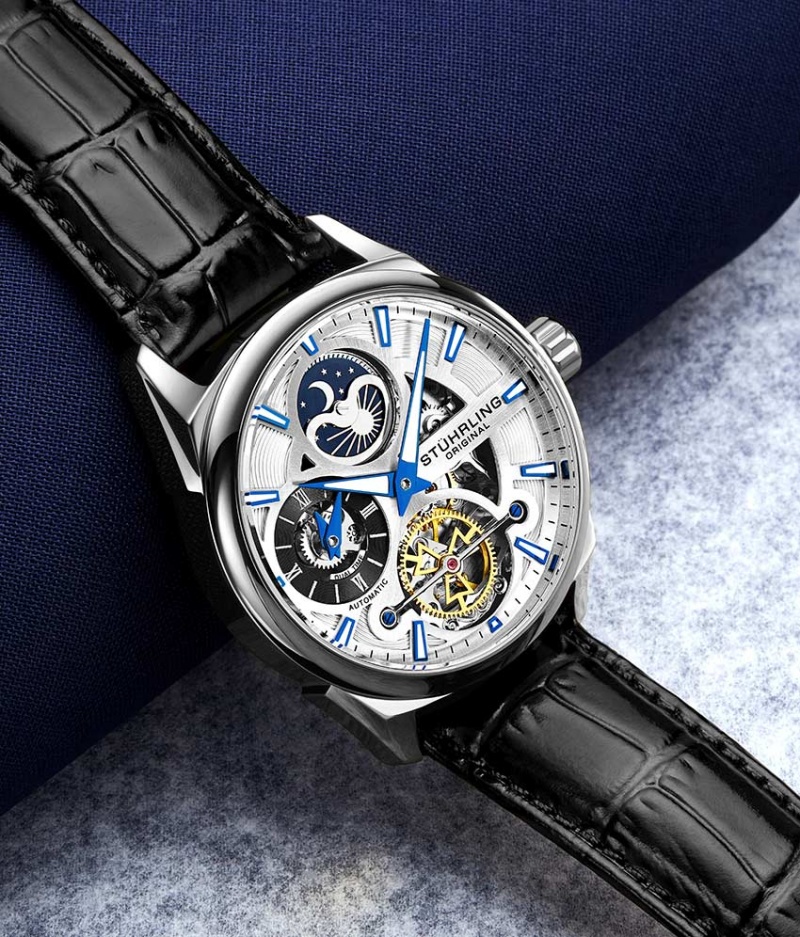 Legacy Stuhrling Special Reserve 3918 Automático 43mm Skeleton Hombre Plateadas Plateadas | 6728NCWSB