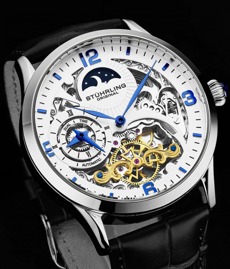 Legacy Stuhrling Special Reserve 3921 Automático 44mm Skeleton Hombre Blancas Plateadas | 4059INVUT