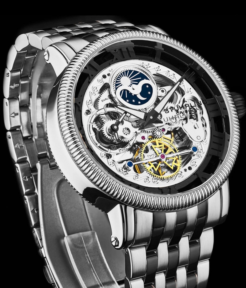 Legacy Stuhrling Special Reserve 3922 and 3923 Automático 48mm Skeleton Hombre Negras Plateadas | 2306CKHYS