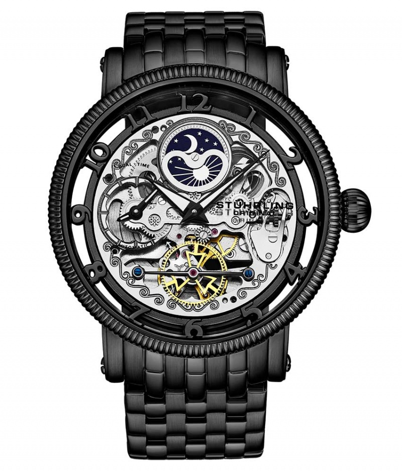 Legacy Stuhrling Special Reserve 3923 Automático 48mm Skeleton Hombre Negras Negras | 2679NKVRS