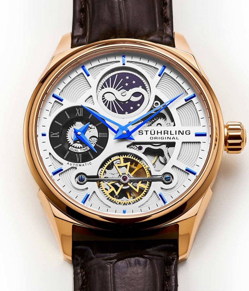 Legacy Stuhrling Special Reserve 657 Automático 42mm Skeleton Hombre Plateadas Rosas | 0431OTIAN