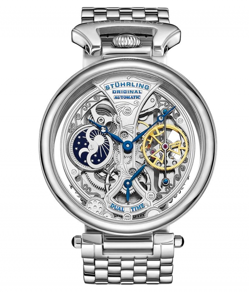 Legacy Stuhrling Special Reserve 797 Automático 46mm Skeleton Hombre Plateadas Plateadas | 2310VNQKC