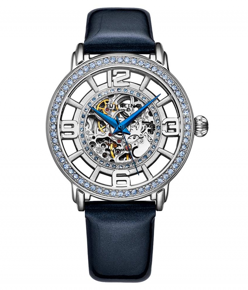 Legacy Stuhrling Winchester 3941 Automático 38mm Skeleton Mujer Plateadas Plateadas | 2639GBSEL