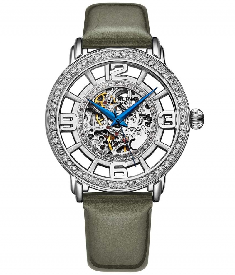 Legacy Stuhrling Winchester 3941 Automático 38mm Skeleton Mujer Plateadas Plateadas | 2639GBSEL