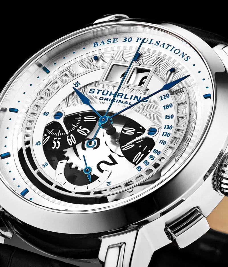 Monaco Stuhrling Imperia 4013 Quartz 44mm Cronógrafo Hombre Plateadas Plateadas | 0357CNYDH