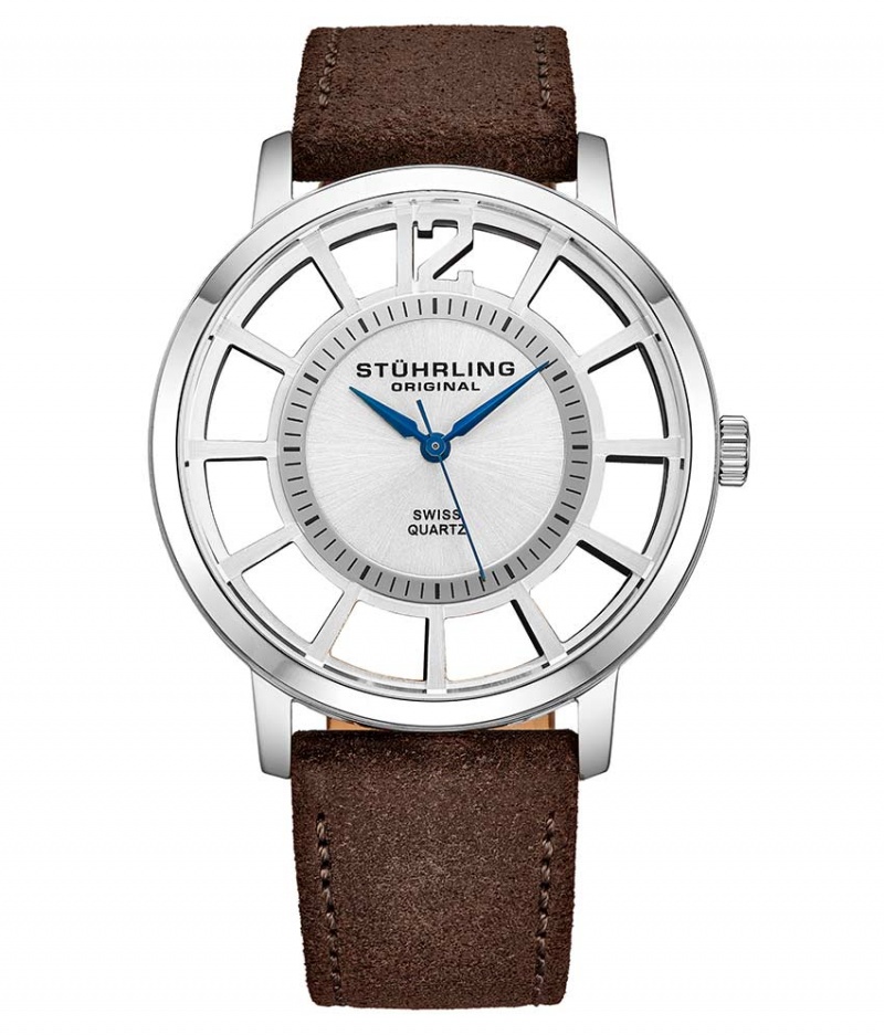 Symphony Stuhrling 388S2 Quartz 40mm Classic Hombre Plateadas Plateadas | 7381ZFHJM