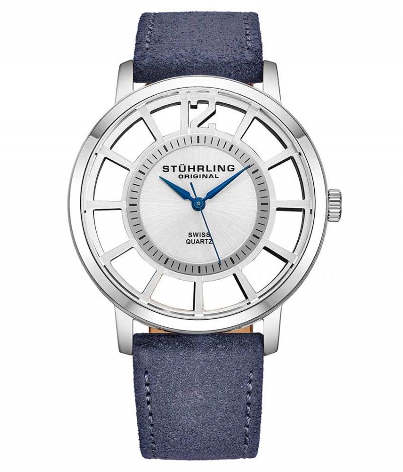 Symphony Stuhrling 388S2 Quartz 40mm Classic Hombre Plateadas Plateadas | 7381ZFHJM