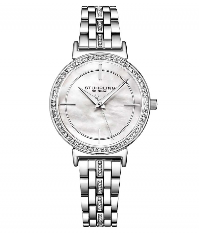 Symphony Stuhrling 3987 Quartz 33mm Classic Mujer Plateadas Plateadas | 6183PSDTR