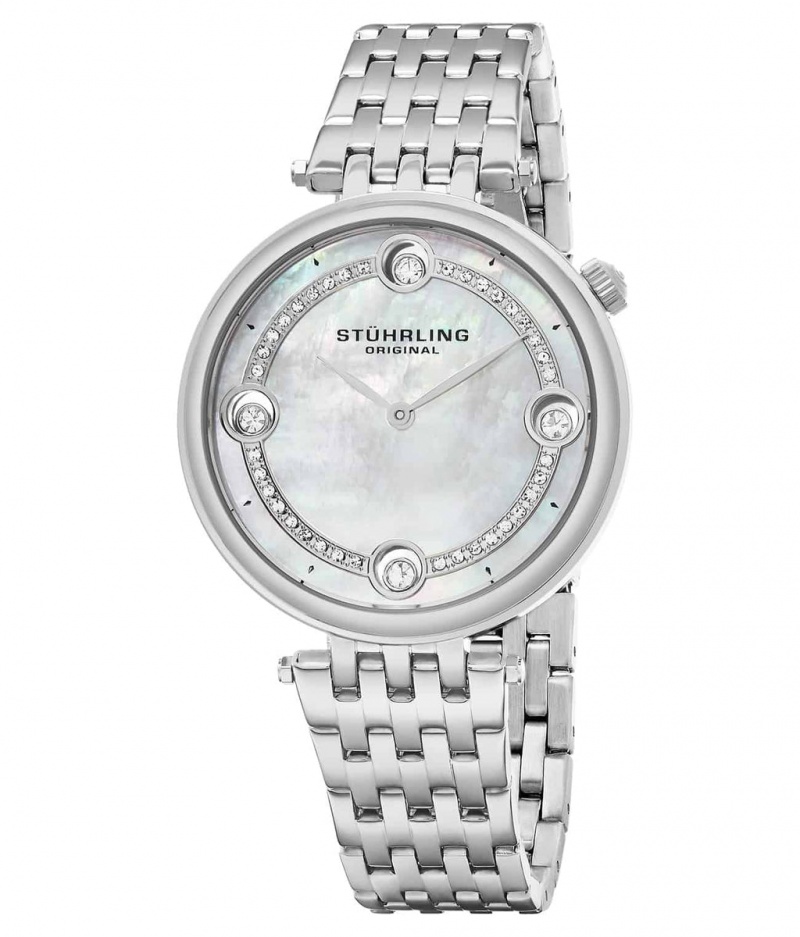 Symphony Stuhrling 716 Quartz 38mm Classic Mujer Plateadas Plateadas | 3024EOARC