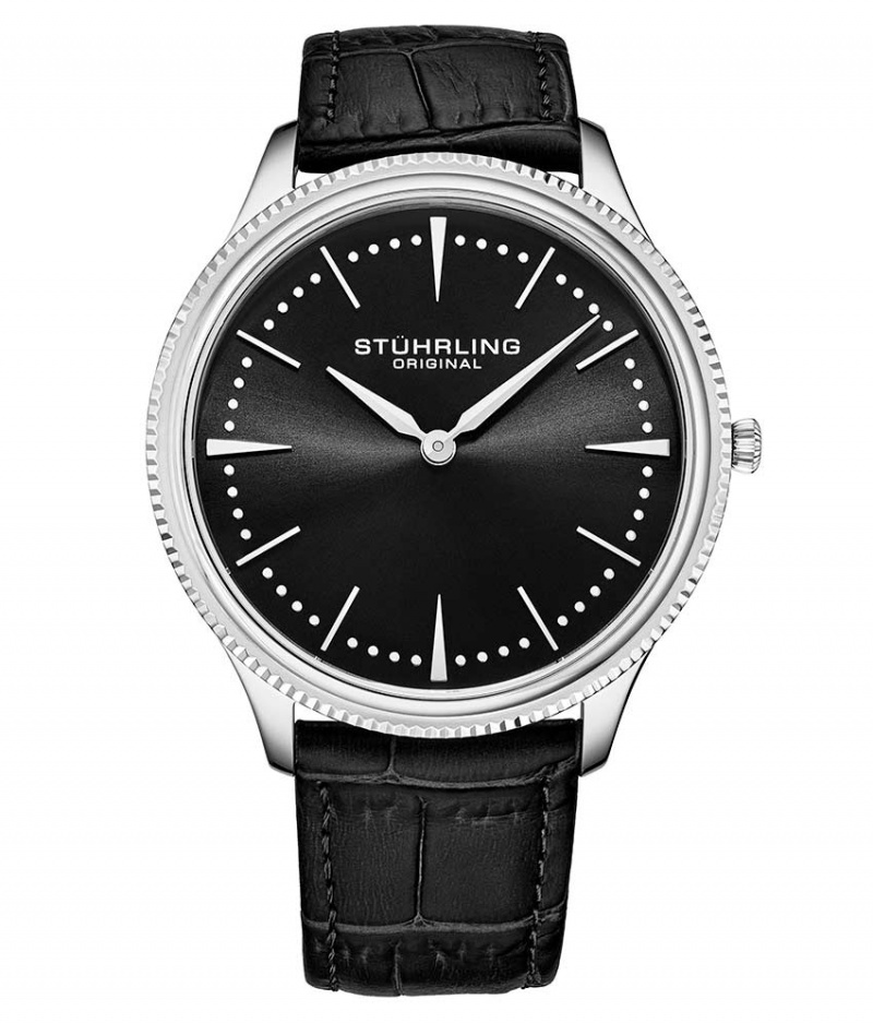 Symphony Stuhrling C984A Quartz 41mm Classic Hombre Plateadas Plateadas Negras | 7231OCPWG