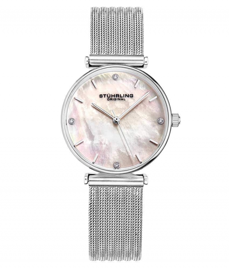 Symphony Stuhrling Cambria 3927 Quartz 32mm Classic Mujer Plateadas Plateadas | 8264BCMXQ