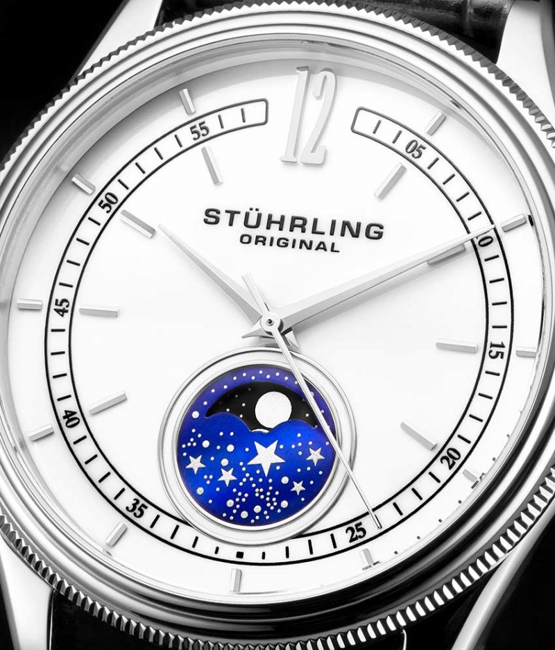 Symphony Stuhrling Celestia 897 Quartz 42mm Classic Hombre Blancas Plateadas | 9416VQZUM