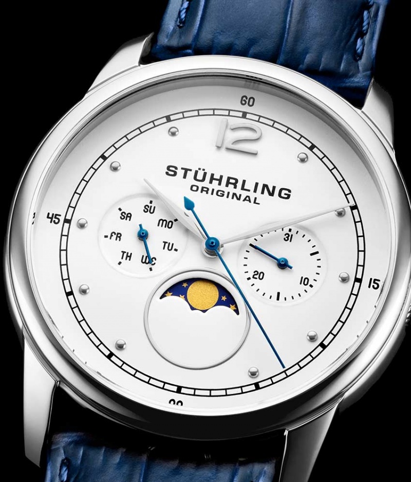 Symphony Stuhrling Celestia 898 Quartz 39mm Classic Hombre Blancas Plateadas | 9360WHVRU