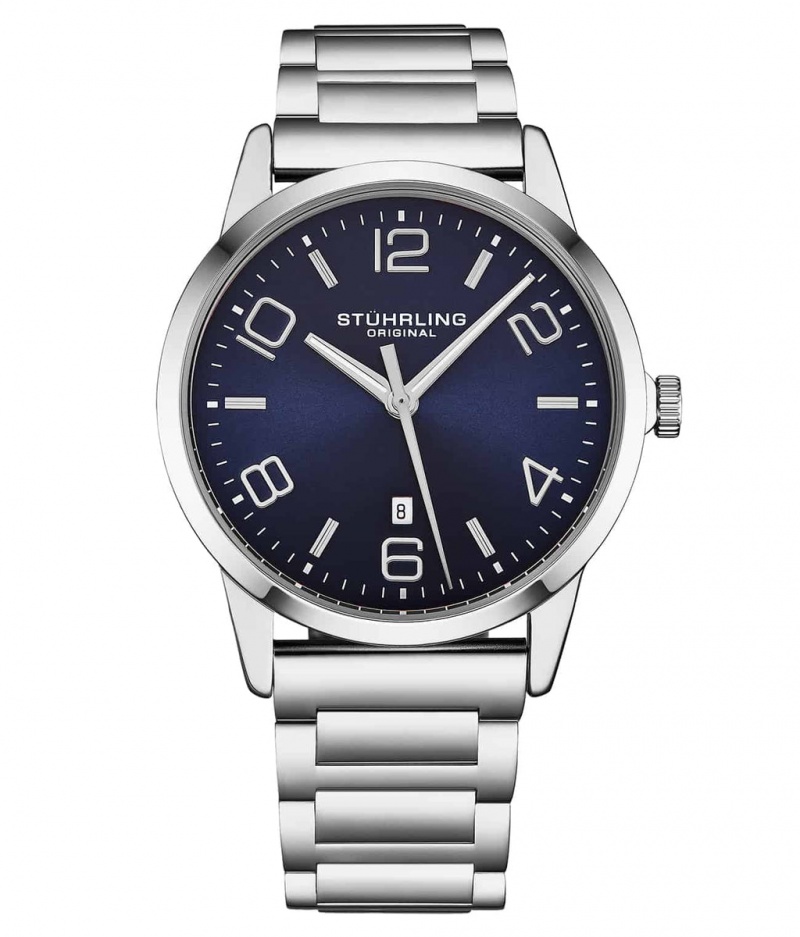 Symphony Stuhrling Directive 4021 Classic Quartz 42mm Hombre Plateadas | 0287PZKSH