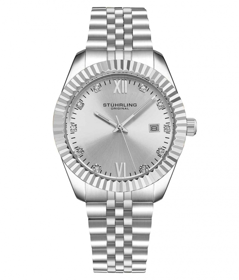 Symphony Stuhrling Gamine Classic 42mm Quartz 4024 Watch Mujer Plateadas Plateadas | 7095OSMXY