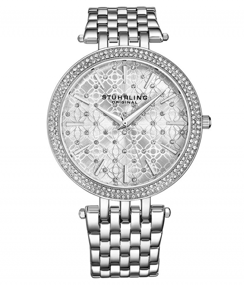 Symphony Stuhrling Soiree 3962 Quartz 39mm Classic Mujer Plateadas Plateadas Plateadas | 5861MCAWK