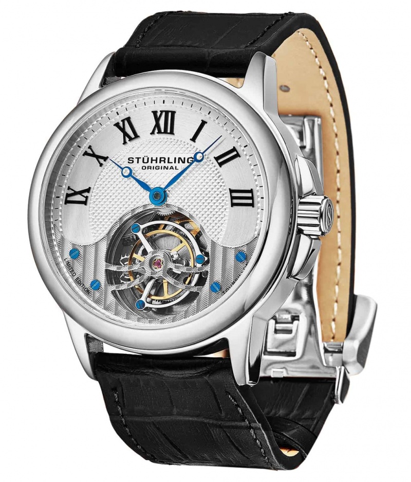 Tourbillon Stuhrling Aureate 541L Hand-wind 42mm Hombre Plateadas Plateadas | 2863VSXZI